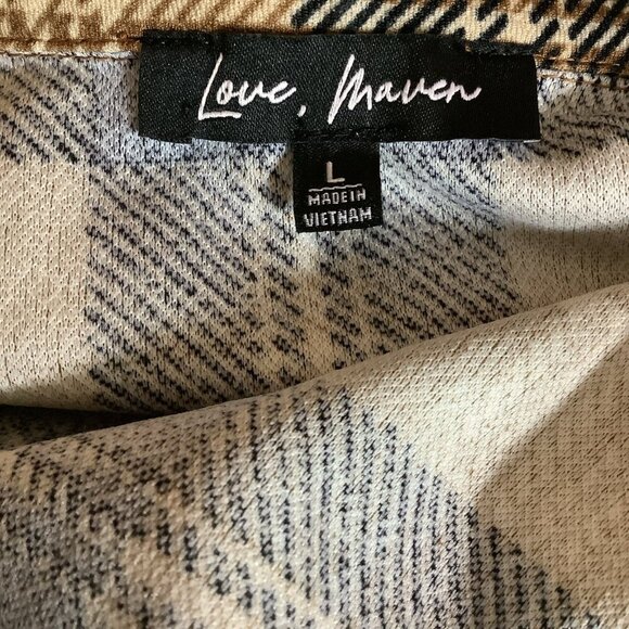 Love Maven Size Large Brown Plaid Blazer. New With Tags - Picture 5 of 5